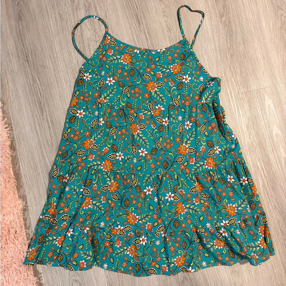 SHEIN Teal Floral Dress
